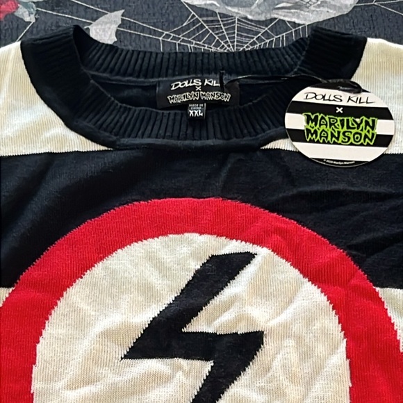 NWT UNRELEASED DOLLS KILLL x MARILYN MANSON ANTICHRIST UNISEX SWEATSHIRT SZ XXL - Picture 5 of 6